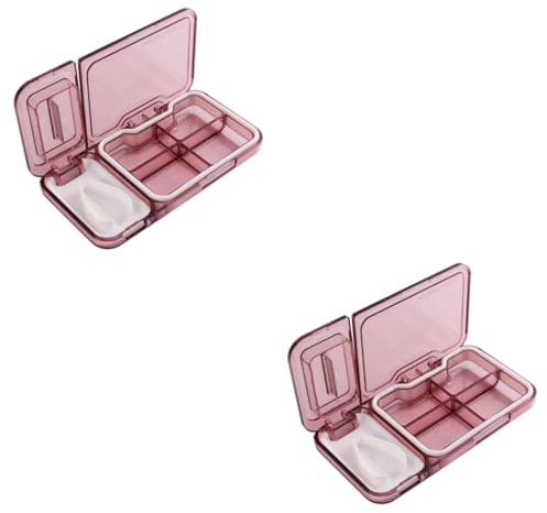 Gatuida 2stücke Cutter Für Tabletten Tragbarer Medikamenten-organizer Mit Edelstahl- Für Einfache Dosierung Für Unterwegs Aufbewahrung Für Pillen Und Tabletten Zufällige Farbauswahl