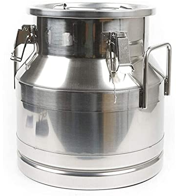 Bidon de Lait en Acier Inoxydable, bidon de Lait en Argent de 20 L, Seau de Pot de laiterie, Baril de Stockage de Liquide, 20 L/5,5 gallons