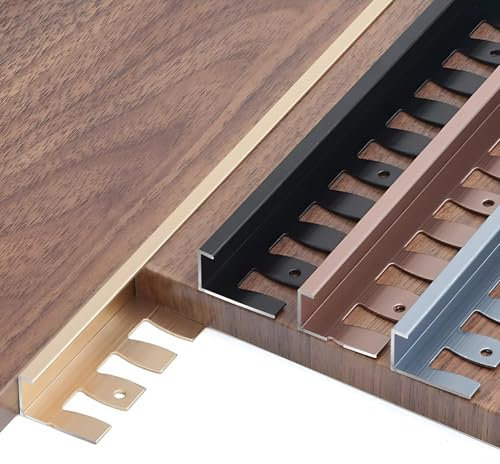 Raouoae Protecteur De Bord De Carrelage En Aluminium Anodisé Pliable, 2x135cm Profil Flexible Pour Protéger Les Bords Des Carreaux En Céramique, Porcelaine Et Pierre, Idéal Pour Salle De Bain Et Cuisi