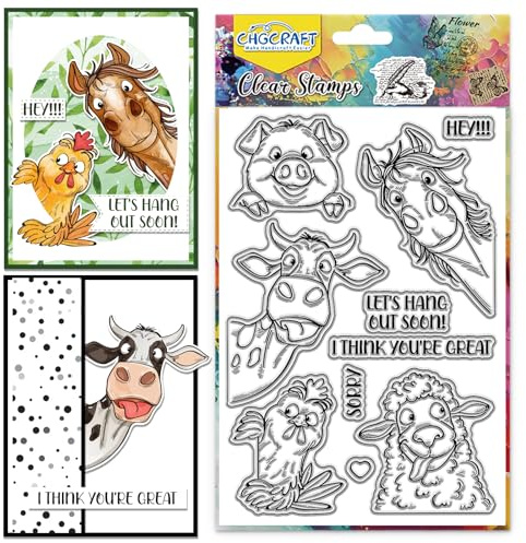 CHGCRAFT Klarstempel Lustiges Tier Peek 4.3x6.3 Zoll