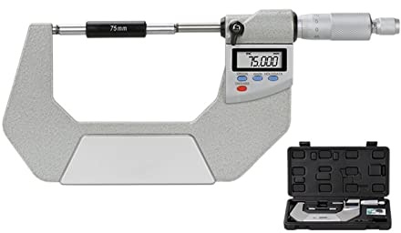 Bügelmessschraube, Mikrometer IP65. Außerhalb digitaler Mikrometer 0-25/50/75 / 100mm 0,001 mm Wasser/Öldichte Elektronische Messgerät Messgerät, Hohe Präzision(75-100mm)
