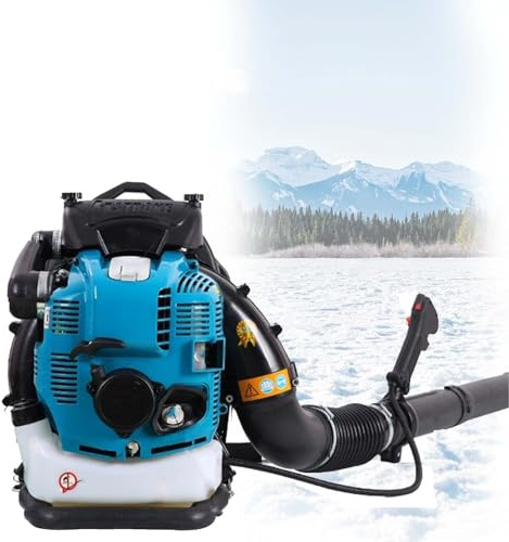 CUTANGELAR Hochwertiger 4-Takt Rucksack Laubbläser, 125cc Benzin Motor Leichtes 9.5kg 12PS Design, Für Schnelle Laub-und Schneebeseitigung, Tempomat Für Nasses Laub Und Leichten Schnee.(Blue)