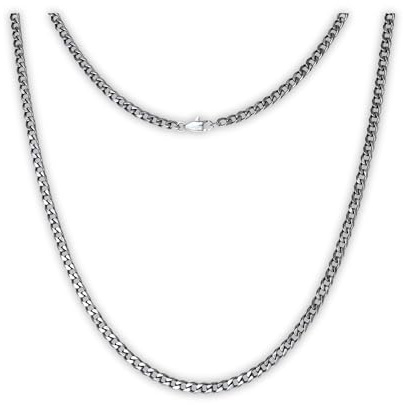 Lunara Atelier Titan Panzerkette 3,5 mm, 100% reines TITAN, für empfindliche Haut, hypoallergene Halskette, schlichte und zeitlose Halskette
