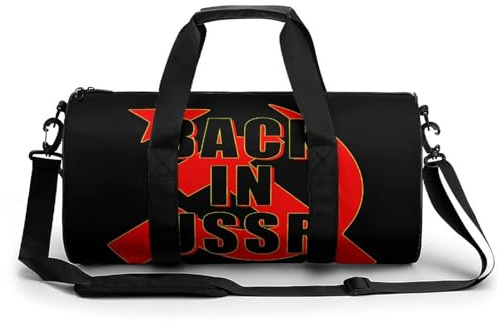 Back in USSR Hammer Travel Duffle Gym Bag with Shoe Compartment Carry Weekender Overnight Bags