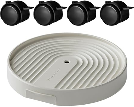 Support roulant pour avec roulettes – Dimensions 38 x 38 cm, grand matériel rond en polypropylène, pot de drainage | Soucoupe mobile pour jardinière, appartement, balcon, jardin, terrasse