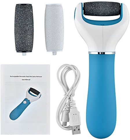 Towinle Râpe Electrique Express Soin des Pieds Usure des Pieds Réparation Broyage Exfoliation Anti-Callosités avec 2 Rouleaux de Remplacement Rechargeable USB (Style A)