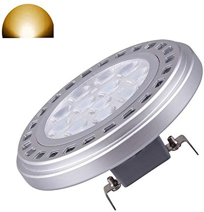 QLEE Led AR111 Reflector Bulb G53 Spot Light 15W 30°Beam View Angle Warm White 3000k SMD 15LEDs AC DC 12V Spotlight Track Light 1500Lm Replacement Incandescent Halogen Bulb 150w