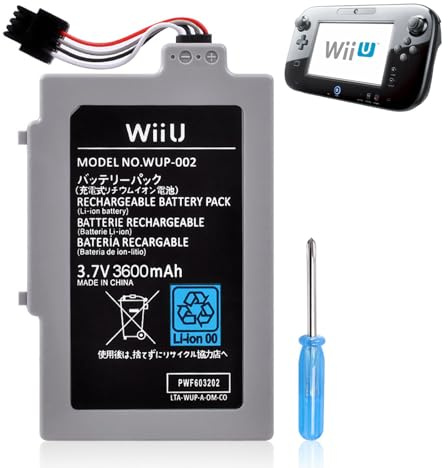 UCEC Wii U Gamepad Battery, Wii U Accessories 3600 mAh Wii U Battery Replacement Rechargeable Battery Pack Compatible for Nintendo Wii U Gamepad WUP-010, WUP-012