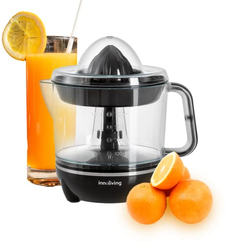 Innoliving Spremiagrumi Elettrico INN-746, Rotazione Automatica Bidirezionale, 1 Litro di Capacità, Beccuccio Antigoccia, Facile da Pulire, Perfetto per Arance, Limoni e Agrumi