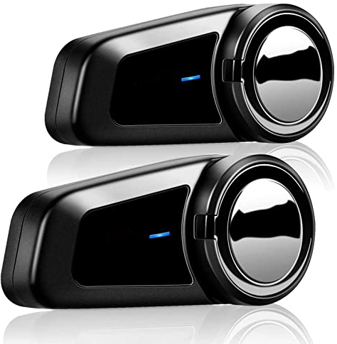 QSPORTPEAK Bluetooth Motorrad Intercom Headset,M2 Motorradhelm Kommunikationssystem for 6 Reiter/2000 Metern Reichweitemit,HiFi-Lautsprechern, Mehrfache Rauschunterdrückung,Musik Teilen,2 Paket