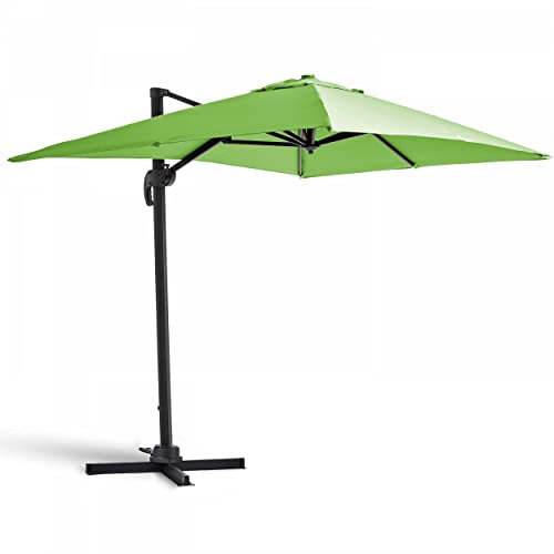 Oviala Parasol déporté inclinable et Rotatif 2x3m en Aluminium Vert