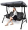 Capota para Columpio de Patio, Cubierta del toldo para Columpio, Funda de Asiento de Columpio para Jardín，Balancin Jardín Exterior de Protección UV, Repuestos de Toldos Impermeable (S) Gris