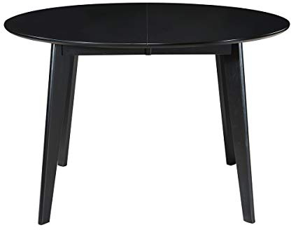 Miliboo Tavolo da pranzo Design allungabile rotondo nero L120-150 cm Leena