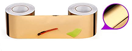 Tapetenbordüre zum Abziehen und Aufkleben, Wand-Bordüre, Aufkleber für Zuhause, Decke, dekorative Bordüre für Badezimmer, Wohnzimmer, Küche, Espejo Dorado espesado, 15 x 1000 cm