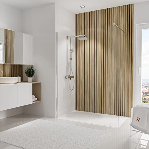 Schulte EP1901525 538 Deco-Design Dekor Japandi, vertikal, 150 x 255 cm, 3 mm Aluminium-Verbundplatte, Wandverkleidung als fugenfreier Fliesenersatz