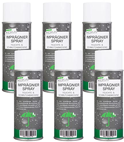 KOKA Spray imperméabilisant incolore pour capote de cabriolet textiles, chaussures, tente (6 x 400 ml)