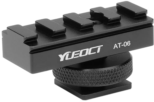 YUEOCT 2in1 Finder Mounting Adapter 11mm 20-21mm Picatinny Dovetail Rail w 1/4 Hole for Finderscope Guide Scope Red Dot Reflex Sight Mount DSLR Camera Hotshoe Coldshoe Hot Cold Shoe (Updated Version)