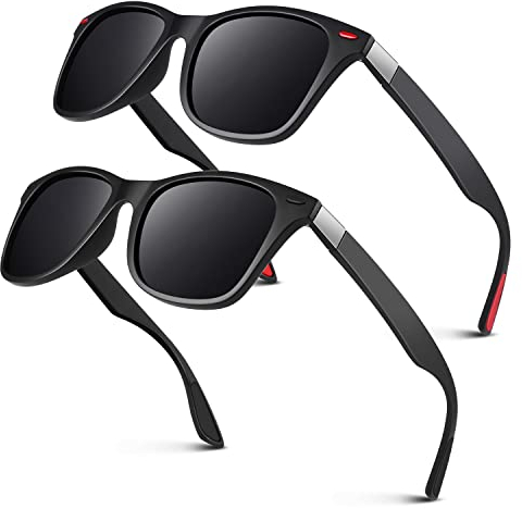 LINVO Occhiali da Sole da Uomo Donna Polarizzati Classici Moda Rettangolari TR90 100% Protezione UV400 per Guidare la Pesca