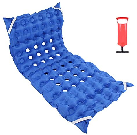 Anti-Dekubitus-Matratze, Wechseldruck-Matratzenauflage, abnehmbarer Airbag für einfache Reinigung, passend für Standard-Krankenhausbett für Krankenhausbett oder Zuhause (Color : BLUE) (Blau)