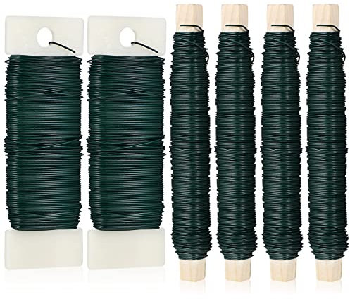 Happyyami 6stücke Teiliges Blumendraht Mit Grünem Eisenband Und Kunststoffplatten Vielseitig Einsetzbar Für Bastelarbeiten Blumenarrangements Und Gartendekorationen