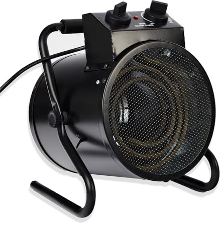 Powerful Commercial Industrial 3KW Electrical Fan Heater Workshop Garages Office (Black)