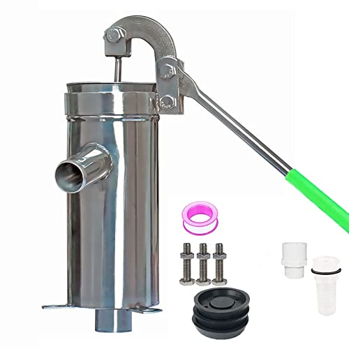 JMorCO Handsaugpumpe, manuelle Brunnenpumpe aus Edelstahl für Wasser, 32-mm-Tiefbrunnenwasserpumpe für Industriearbeiten oder Flache Brunnen im Garten, auf dem Bauernhof, zu Hause