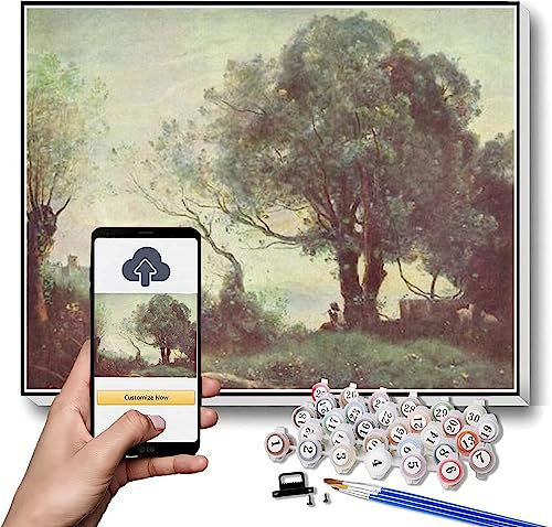 Malen nach Zahlen Kits für Erwachsene und Kinder Landschaft bei Castel Gandolfo Malerei von Camille Corot DIY Malen nach Zahlen Kits auf Leinwand