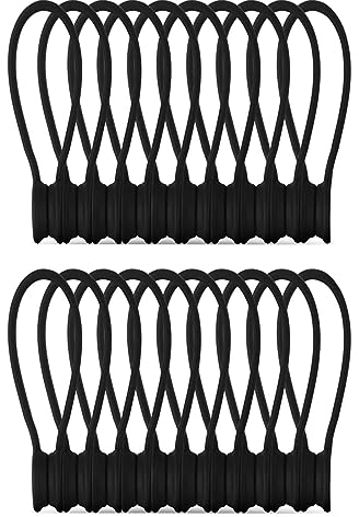 gotyou 20 Stück Wiederverwendbare Magnetische Silikon Kabelbinder, Multifunktionale Magnet Kabelbinder, Magnetic Cable Ties, für Kabelmanagement und Organisieren (Schwarz)