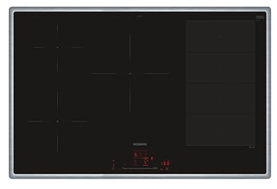 Siemens EX845HVC1E iQ700, smart induktionshäll, 80 cm, svart, liggande med ram, varioInduktion, TouchSlider, steksensor Pro – stekning utan risk för bränning
