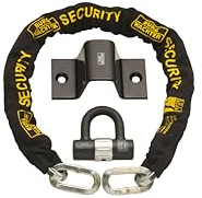 Burg-Wachter 1M 12mm Sold Bike Security Chain Ground Anchor Diamond Lock, Black