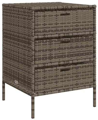 vidaXL Gartenschrank Grau 55x59x80 cm Poly Rattan