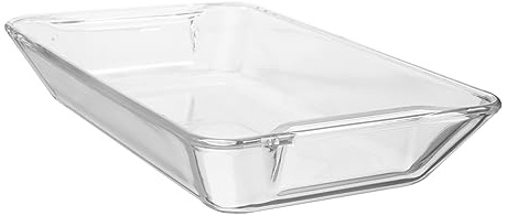 Garneck Tempered Glass Grilled Fish Tray Food Serving Platter Glass Plate Roast Dinner Serving Dish