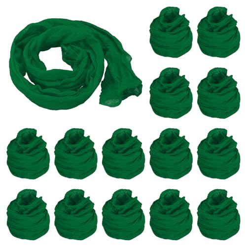 PATIKIL Tela de Flores de Media 15 Piezas de Material de Malla de Nylon para Hacer Flores de Media de Seda Tensil para Manualidades de Boda Decoración del Hogar Verde Oscuro