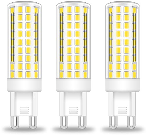 BROLSKUN G9 - Lampadina alogena a LED, 9 W, luce bianca fredda, 70 W, G9, 220 V, risparmio energetico