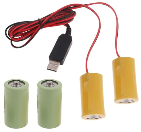 NOLOWY 2 en 1 - Éliminateurs de piles D - Alimentation USB - Remplace les piles 3 V LR20 D pour horloge, jouet, appareil photo, bandes lumineuses de Noël