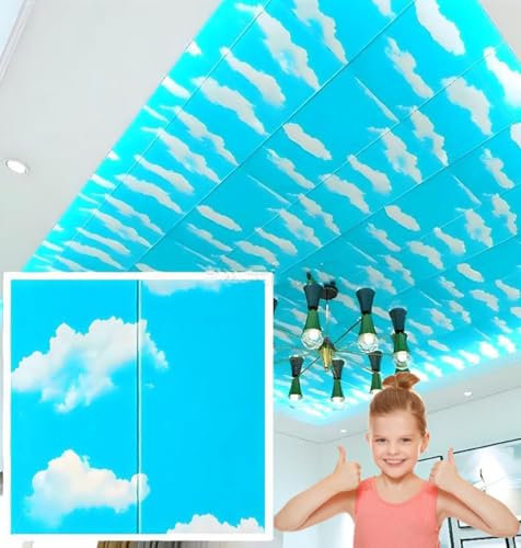 GFLCWYP Parement Mural Exterieur Panneaux Muraux 3D XPE, 27,6 X 27,6 Panneau Mural Decoratif, Revetement Mural À Décoller Et À Coller, pour Chambre À Coucher, Salon Décoration, Bleu,10pcs