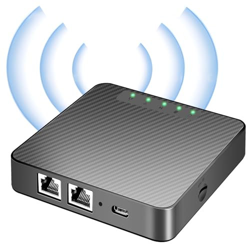 Router WiFi Con SIM Slot,Portable Mobile Wi Fi Hotspot 4G LTE Router 300 Mbps,USB-C Port,2 Ethernet Ports,WPA3,Built-in Car Antenna,WiFi Signal Coverage up to 200 m²,Plug and Play