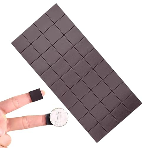 Carrés magnétiques adhésifs, bande magnétique ultra-, feuilles magnétiques 36X pour autocollants, aimant mural puissant décollable pour les panneaux d'art de la cuisine de l'école
