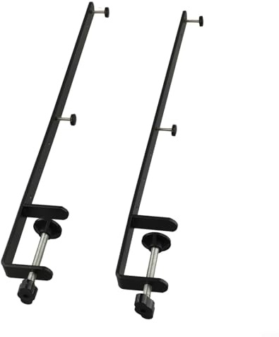 Extended Desk Clamp Pegboard Fixing, Bracket Accessories Metal Bracket for Office Gaming Setup Living Room Kitchen 2 Pack Black