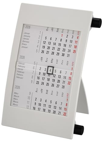 Bordskalender + 2026/2027 + månadskalender 3 månader kalender kalendarium stående kalender utställning kalender kontorskalender 2 år 24 månader liggande kontor hög – Made in Germany – variant 1