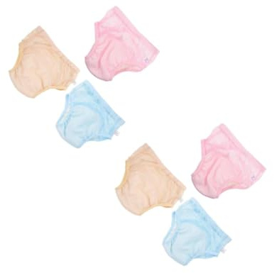 Beaupretty 6 Wiederverwendbare Baumwoll Windelhöschen Atmungsaktive Auslaufsichere Trainingshose für Neugeborene und Kleinkinder Komfortabel Waschbar Gelb Blau