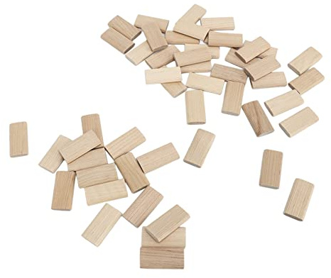 Bamjour Holzdübel, 50 Stück Buchenholz-Domino-Zapfen, Domino-Zapfen, Buchenholz, Buchenholz, Lose Zapfen, Dübelstange, Holzkekse für die Herstellung von Holzbearbeitungsmöbeln, Spleißen