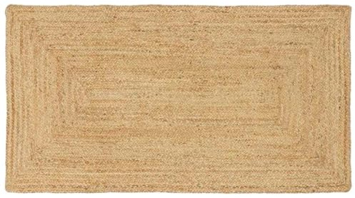 RMIHSJG Alfombra Beige Alfombra de Yute Natural Tejido a Mano para Decoración Rústica y Acogedora 80 x 200 cm Yute