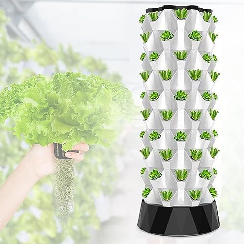 BCJMKDX Torre idroponica, Kit di Coltivazione idroponica Torre da Giardino Multistrato ｜ Sistema Verticale for Giardini Interni(80 Pots)