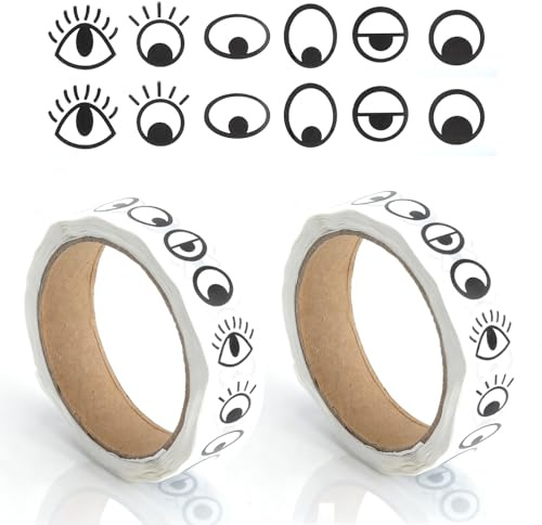 KQDRAVINE 2000 Pegatinas para Ojos, Ojos Autoadhesivos para Usar en Ordenadores Portátiles, Botellas de Agua, álbumes de Recortes, álbumes de Fotos, Fiestas de Cumpleaños, álbumes de Fotos
