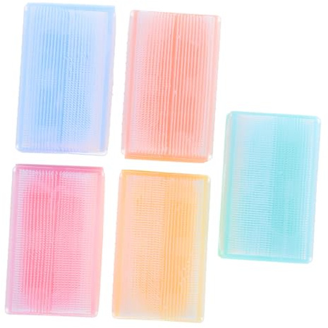 Hoement Sensory Brush 5pcs Hair Sponge Scrub Brushes for Newborn Bath and Cradle Cap Care for and Adults