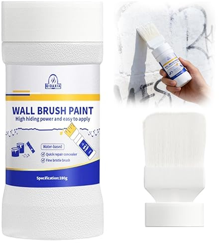 KEGOZ Wall Repair Rolling Brush, Fast-Drying & Water-Based White Wall Paint Roller, Portable walls Repair Roller Paint White, Quick Fix Walls & Touch Up Paintfor Graffiti, Stain（180g）