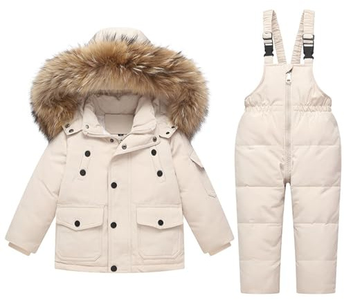 MOVAWAKY Combinaison Ski Enfant, Combinaison de Ski avec Capuche Mixte Enfant Tenue de Fille Vestes GarçOn Bébé Fille Garçon Veste Blouson Manches Longues Bebe 5-10 Ans