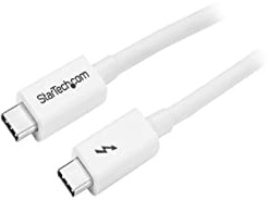 StarTech Cable Thunderbolt 3 Pasivo 1m 20Gbps 100W PD 4K Blanco USB-C | Blindaje coaxial de aleación trenzada, Compatible con Thunderbolt 4, USB 3.2 y USB-C