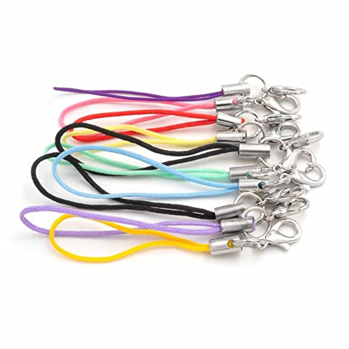 10 Handyanhänger im Farbmix mit Karabiner
